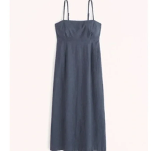 Abercrombie & Fitch Linen-Blend Midi dress - Picture 4 of 13